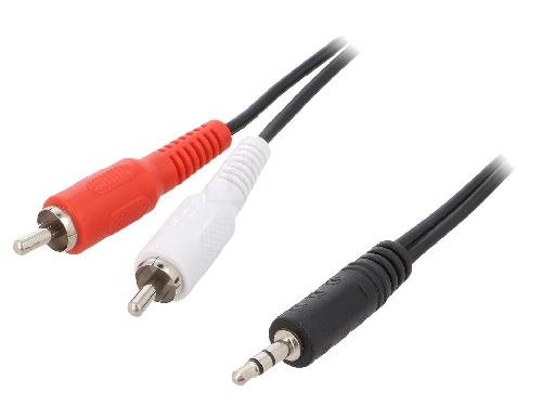 Cables Jack Cable Jack 3.5mm male RCA male x2 1.5m - Noir