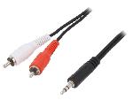 Cables Jack Cable Jack 3.5mm male RCA male x2 5m - Noir