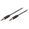 Cable Jack Cable noir Jack 3.5mm 3pin Male vers Male 0.5m or