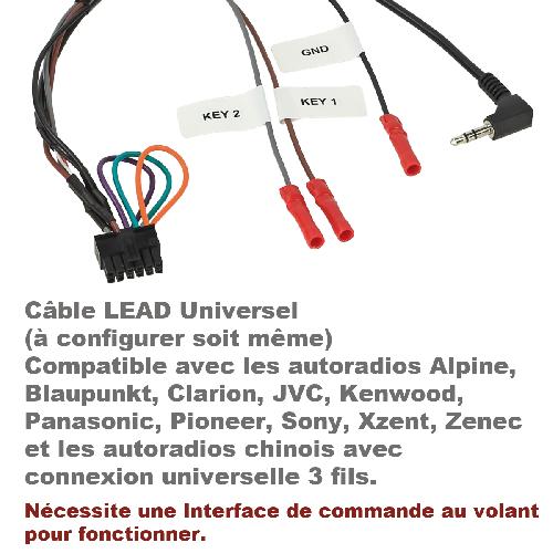Commande au volant de Roger Cable lead universel compatible avec autoradio interface commande au volant 42CTMULTILEAD