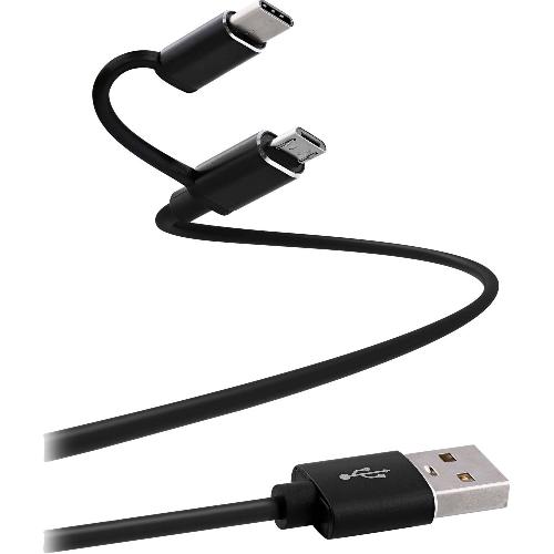 Cable - Connectique Telephone Cable Micro USB vers USB-C et USB-2