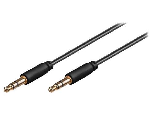 Cable Jack Cable noir Jack 3.5mm 3pin Male vers Male 0.5m or
