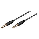 Cable noir Jack 3.5mm 3pin Male vers Male 2m or