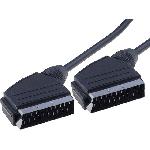 Cable noir peritel SCART 3m