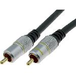 Cable noir RCA dore 3m