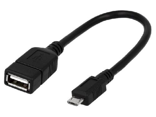Cable - Connectique Pour Peripherique Cable- OTG.USB 2.0- USB A socle.USB B micro prise- 0.2m- noir