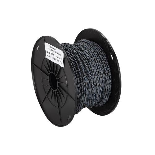 Cable de Haut-Parleurs Cable pour haut-parleur torsade 2x0.75mm2 Gris noir 100m