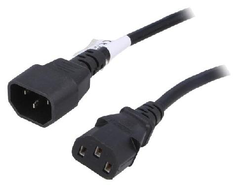 Cable D'alimentation Cable rallonge C13 femelle vers C14 mal 5m 0.75mm2
