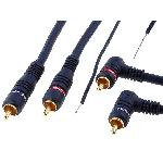 Cable RCA 2 angulaires dore 5m