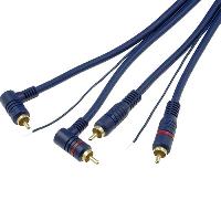 Cable RCA 2 Canaux Cable bleu RCA Male vers RCA Male Angulaire avec remote 5m