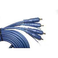 Cable RCA 2C avec Remote CABLE SIGNAL RCA 4.50m MALE MALE BLEU avec remote