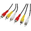 Cable RCA Audio Video Cable RCAx3 5m