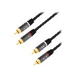 Cable RCA male des deux cotes 10m - Noir Cable RCA male des deux cotes 10m - Noir