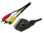 Cable - Connectique Tv - Video - Son Cable RCA male x3 SCART prise male 2m - Noir