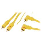 Cable- RCA prise x2.RCA prise x2 angulaire.pilotage- 5m- jaune Cable- RCA prise x2.RCA prise x2 angulaire.pilotage- 5m- jaune