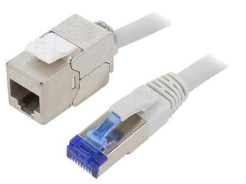 Cable - Adaptateur Reseau - Telephonie Cable reseau RJ45 male S-FTP 6a gris 10m