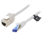 Cable - Adaptateur Reseau - Telephonie Cable reseau RJ45 male S-FTP 6a gris 1m