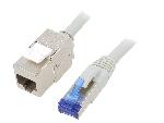 Cable - Adaptateur Reseau - Telephonie Cable reseau RJ45 male S-FTP 6a gris 20m