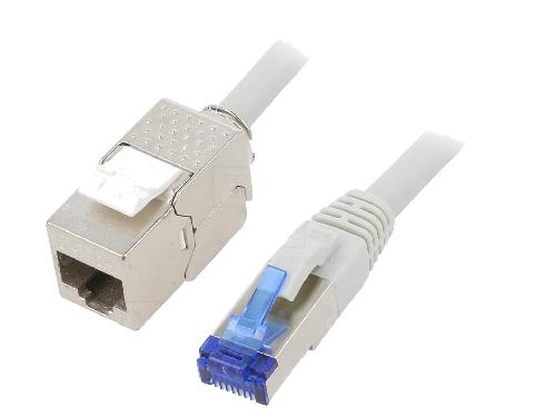 Cable - Adaptateur Reseau - Telephonie Cable reseau RJ45 male S-FTP 6a gris 20m