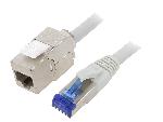 Cable - Adaptateur Reseau - Telephonie Cable reseau RJ45 male S-FTP 6a gris 2m