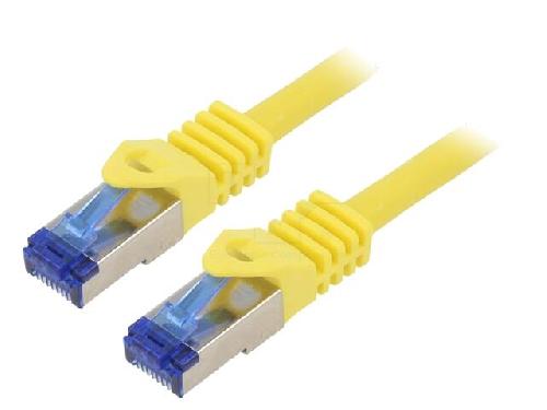 Cable - Adaptateur Reseau - Telephonie Cable reseau RJ45 male S-FTP Cat 6a jaune - 0.25m