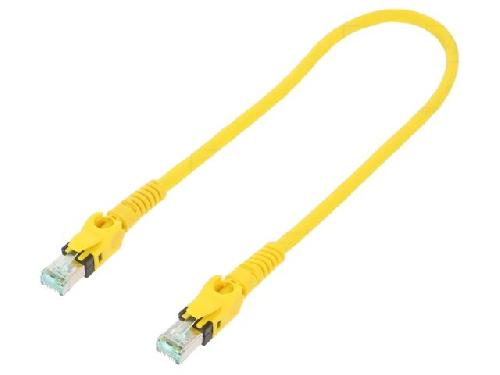 Cable - Adaptateur Reseau - Telephonie Cable reseau RJ45 male S-FTP Cat 6a jaune - 0.5m