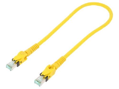 Cable - Adaptateur Reseau - Telephonie Cable reseau RJ45 male S-FTP Cat 6a jaune - 0.5m