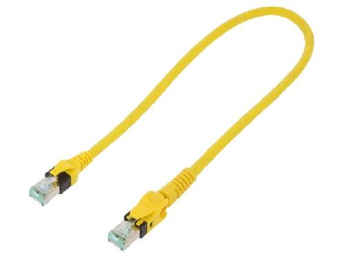 Cable - Adaptateur Reseau - Telephonie Cable reseau RJ45 male S-FTP Cat 6a jaune - 0.5m