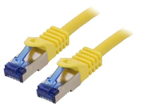 Cable - Adaptateur Reseau - Telephonie Cable reseau RJ45 male S-FTP Cat 6a jaune - 0.5m