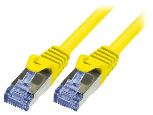 Cable - Adaptateur Reseau - Telephonie Cable reseau RJ45 male S-FTP Cat 6a jaune - 0.5m