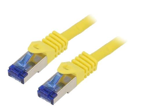 Cable - Adaptateur Reseau - Telephonie Cable reseau RJ45 male S-FTP Cat 6a jaune - 10m
