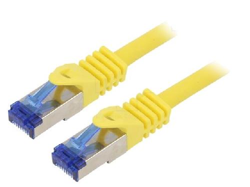Cable - Adaptateur Reseau - Telephonie Cable reseau RJ45 male S-FTP Cat 6a jaune - 1m