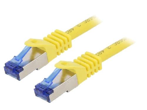 Cable - Adaptateur Reseau - Telephonie Cable reseau RJ45 male S-FTP Cat 6a jaune - 2m