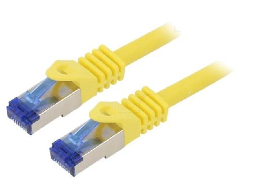 Cable - Adaptateur Reseau - Telephonie Cable reseau RJ45 male S-FTP Cat 6a jaune- 3m