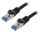 Cable - Adaptateur Reseau - Telephonie Cable reseau RJ45 male S-FTP Cat 6a noir- 0.25m
