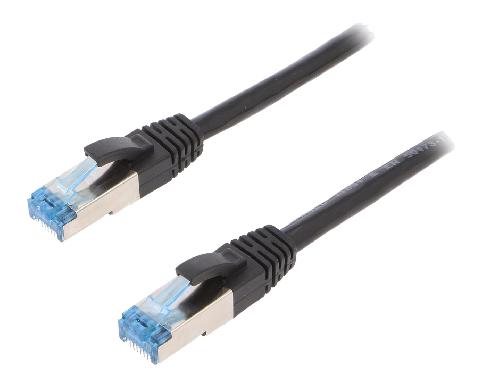 Cable - Adaptateur Reseau - Telephonie Cable reseau RJ45 male S-FTP Cat 6a noir - 0.5m