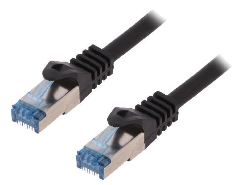 Cable - Adaptateur Reseau - Telephonie Cable reseau RJ45 male S-FTP Cat 6a noir- 1.5m