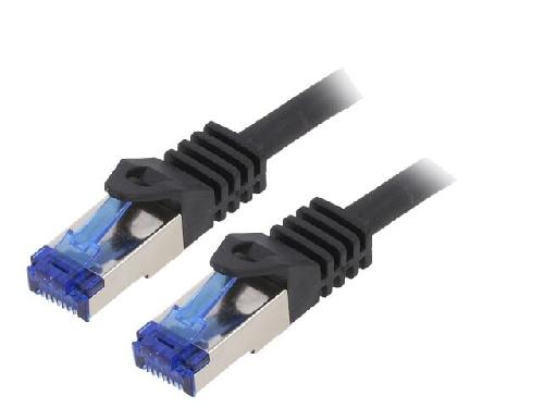 Cable - Adaptateur Reseau - Telephonie Cable reseau RJ45 male S-FTP Cat 6a noir- 3m