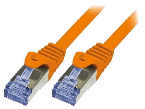 Cable - Adaptateur Reseau - Telephonie Cable reseau RJ45 male S-FTP Cat 6a orange- 0.25m