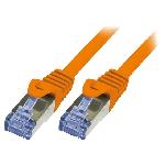 Cable reseau RJ45 male S-FTP Cat 6a orange- 0.5m