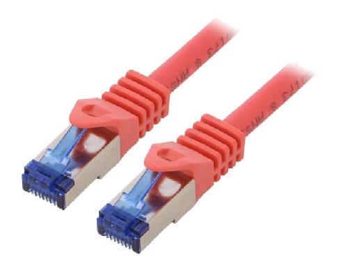 Cable - Adaptateur Reseau - Telephonie Cable reseau RJ45 male S-FTP Cat 6a rouge - 0.25m
