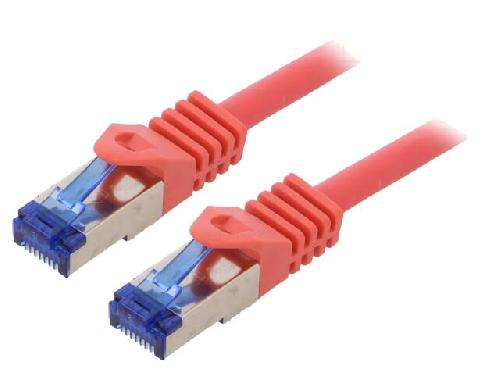 Cable - Adaptateur Reseau - Telephonie Cable reseau RJ45 male S-FTP Cat 6a rouge- 0.5m