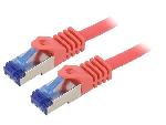 Cable - Adaptateur Reseau - Telephonie Cable reseau RJ45 male S-FTP Cat 6a rouge- 1.5m