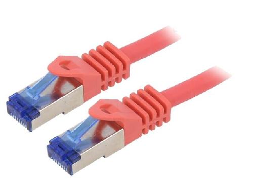 Cable - Adaptateur Reseau - Telephonie Cable reseau RJ45 male S-FTP Cat 6a rouge- 1.5m