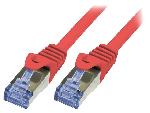 Cable - Adaptateur Reseau - Telephonie Cable reseau RJ45 male S-FTP Cat 6a rouge- 10m