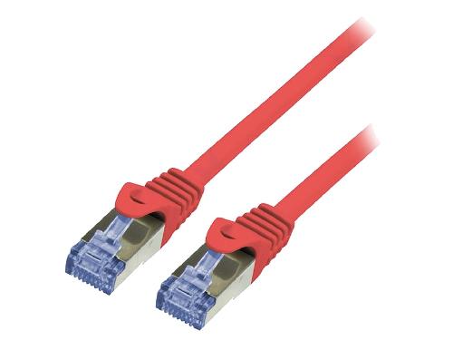 Cable - Adaptateur Reseau - Telephonie Cable reseau RJ45 male S-FTP Cat 6a rouge- 10m