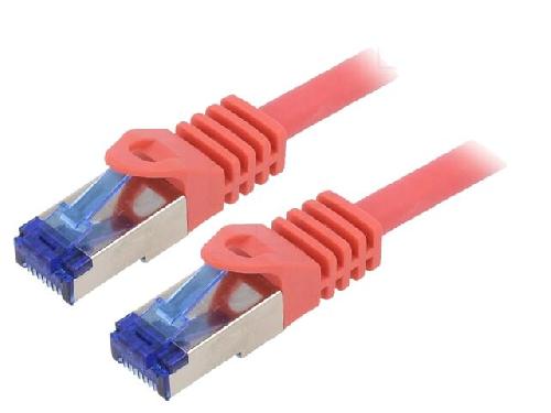 Cable - Adaptateur Reseau - Telephonie Cable reseau RJ45 male S-FTP Cat 6a rouge- 3m