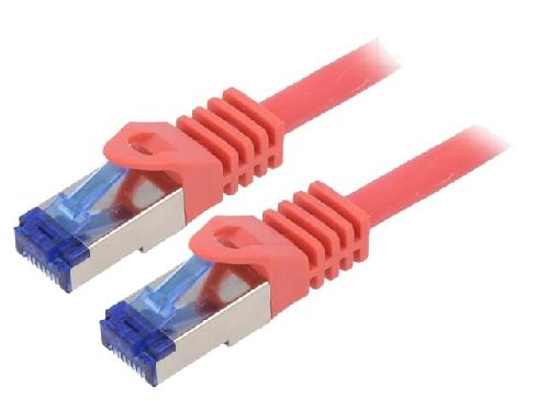 Cable - Adaptateur Reseau - Telephonie Cable reseau RJ45 male S-FTP Cat 6a rouge- 5m