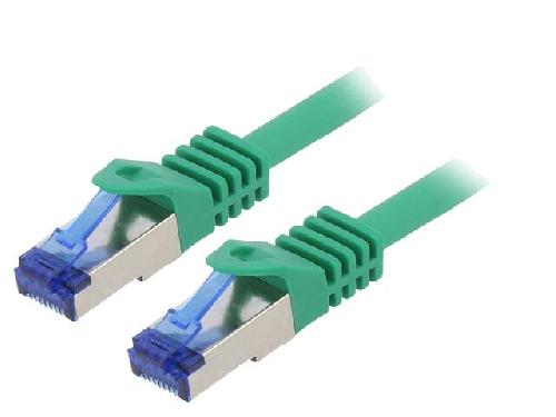 Cable - Adaptateur Reseau - Telephonie Cable reseau RJ45 male S-FTP Cat 6a vert- 3m