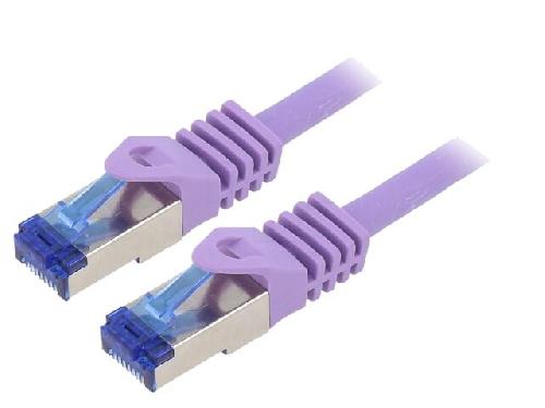Cable - Adaptateur Reseau - Telephonie Cable reseau RJ45 male S-FTP Cat 6a violet- 0.5m